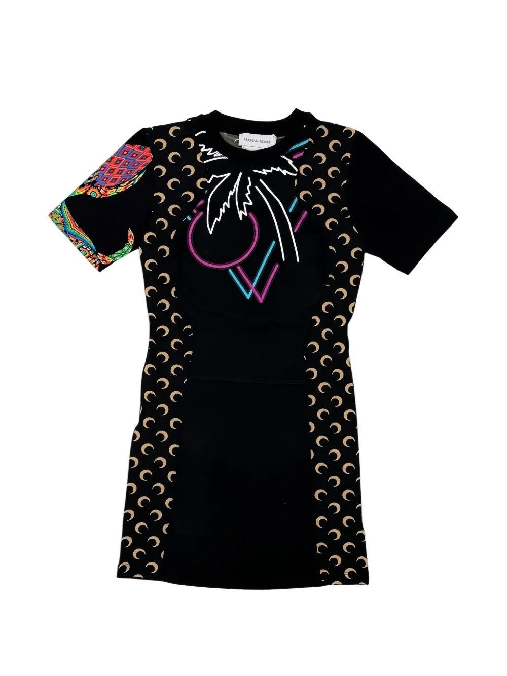 Marine Serre Crescent Moon short-sleeve mini dress · M