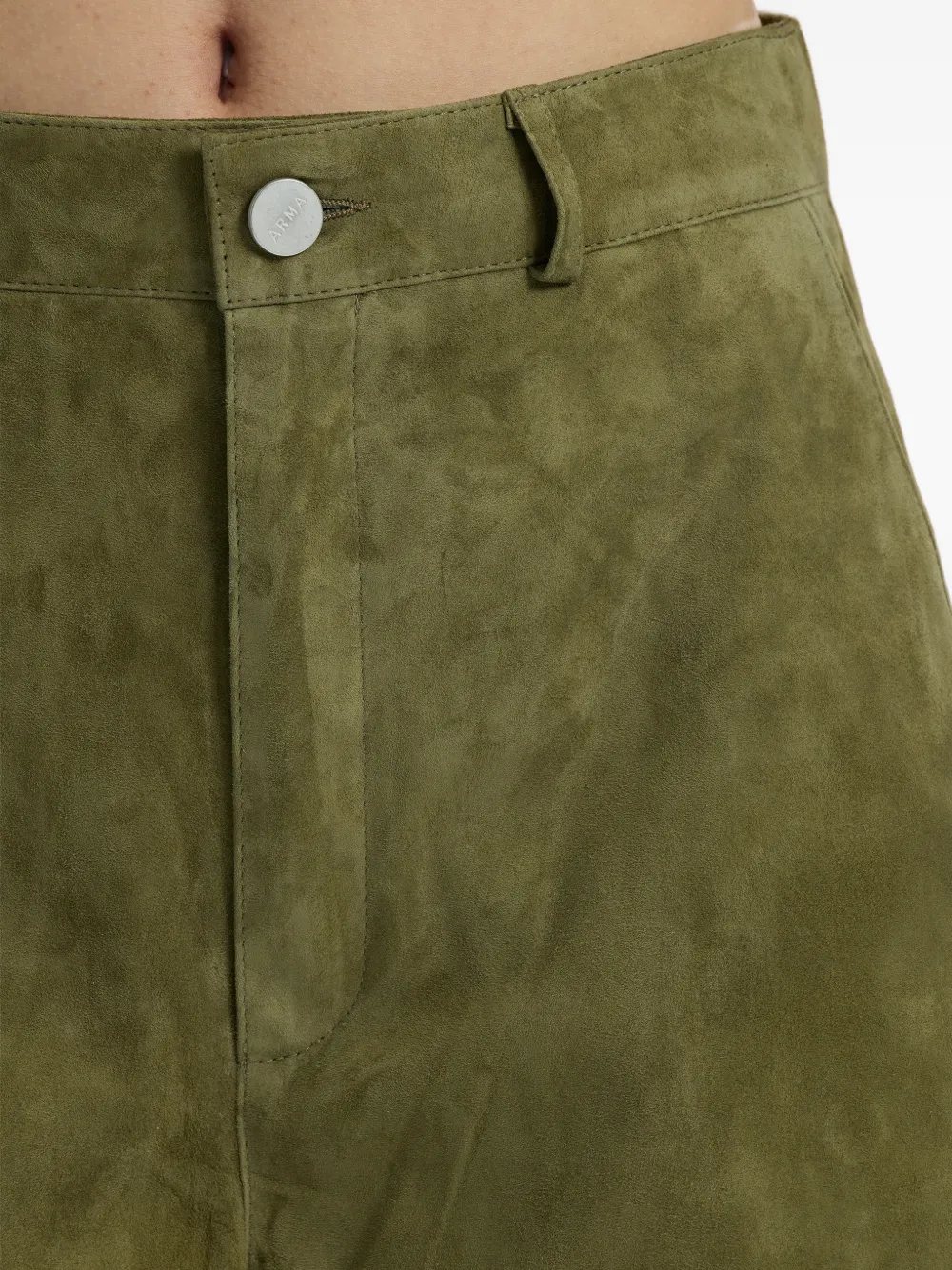 Arma Bobby Suede Shorts in Green, view 5