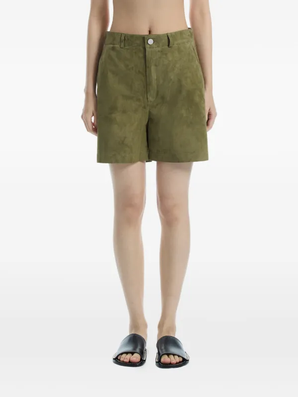 Arma Bobby Suede Shorts in Green