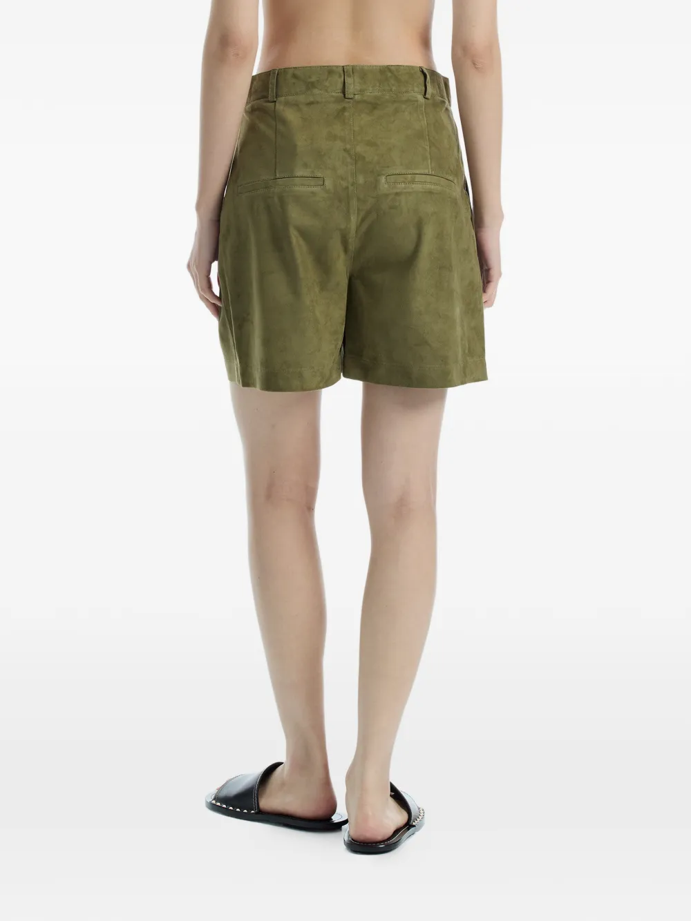 Arma Bobby Suede Shorts in Green, view 4