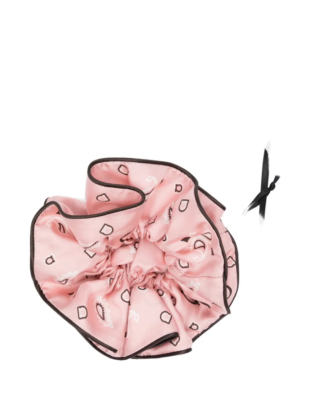 Ferragamo Gancini-print silk scrunchie - Pink