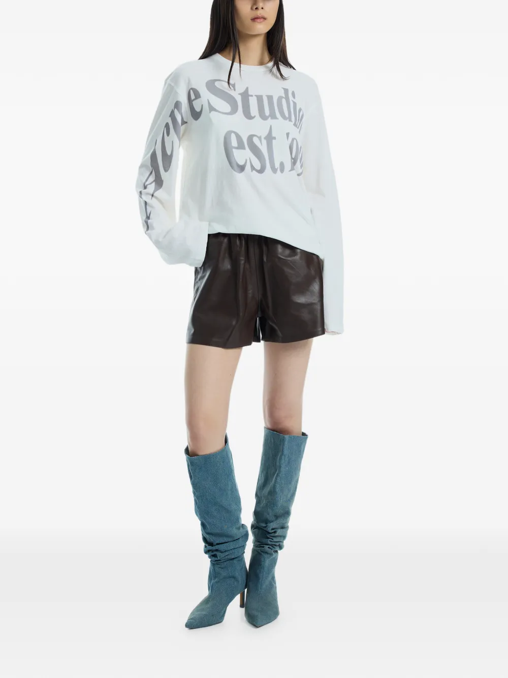 Arma Fyona leren shorts Bruin