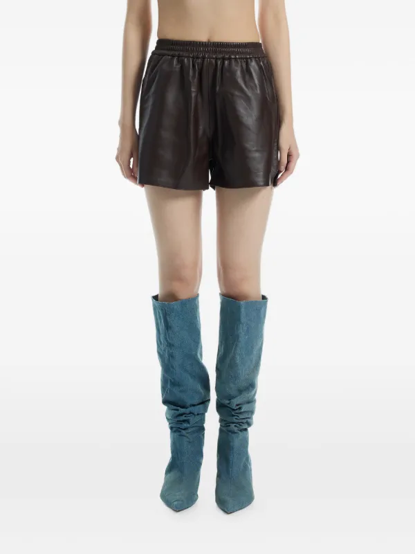 Arma Fyona Leather Shorts in Brown