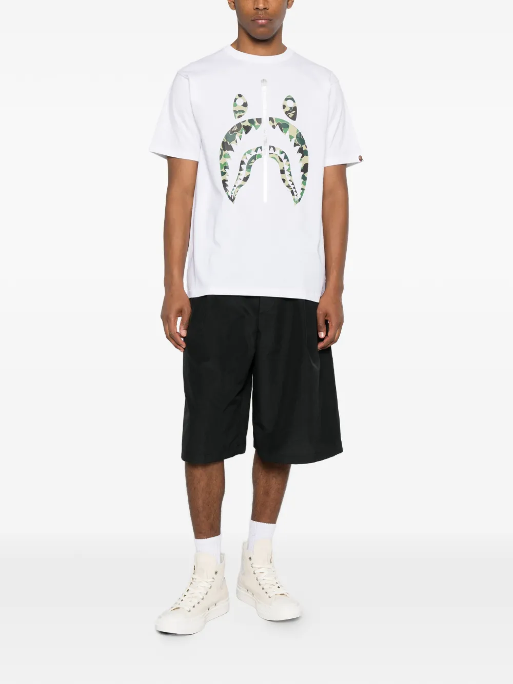 A BATHING APE T-shirt met camouflageprint Beige