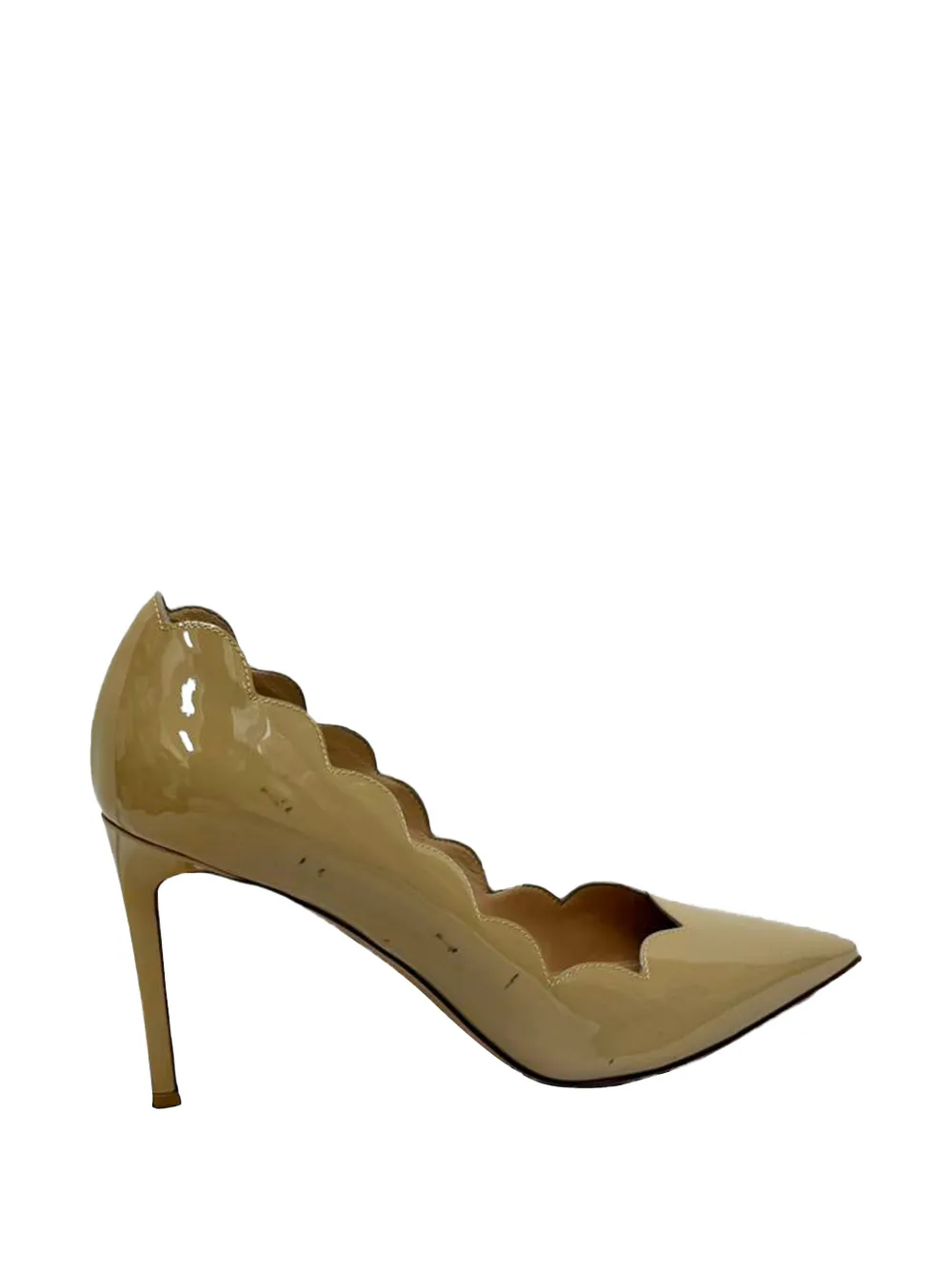 Valentino Garavani Pre-Owned scalloped pointed-toe pumps - Nude