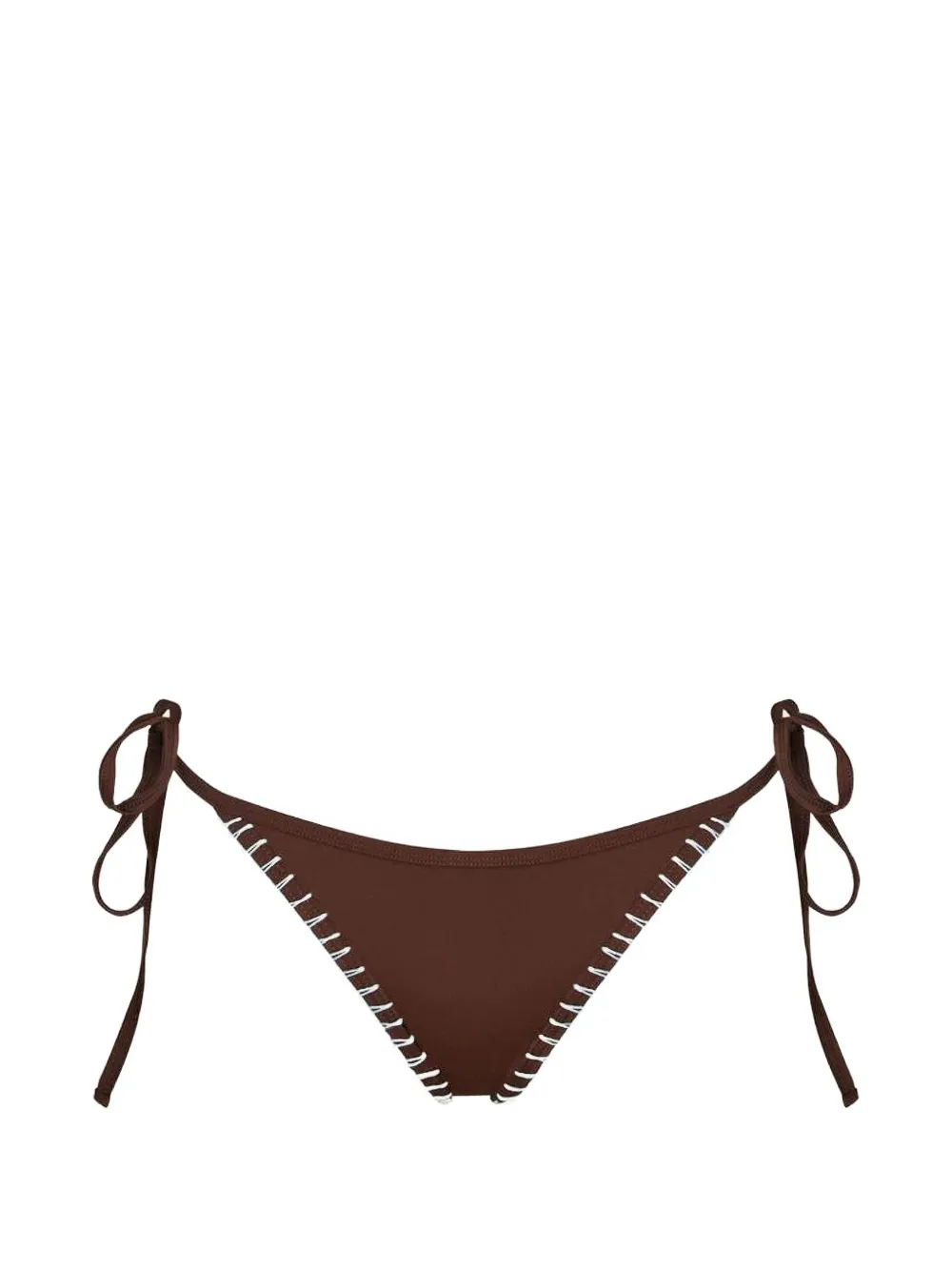 KIÓHNE Zoe hand-embroidered bikini bottoms - Marrone