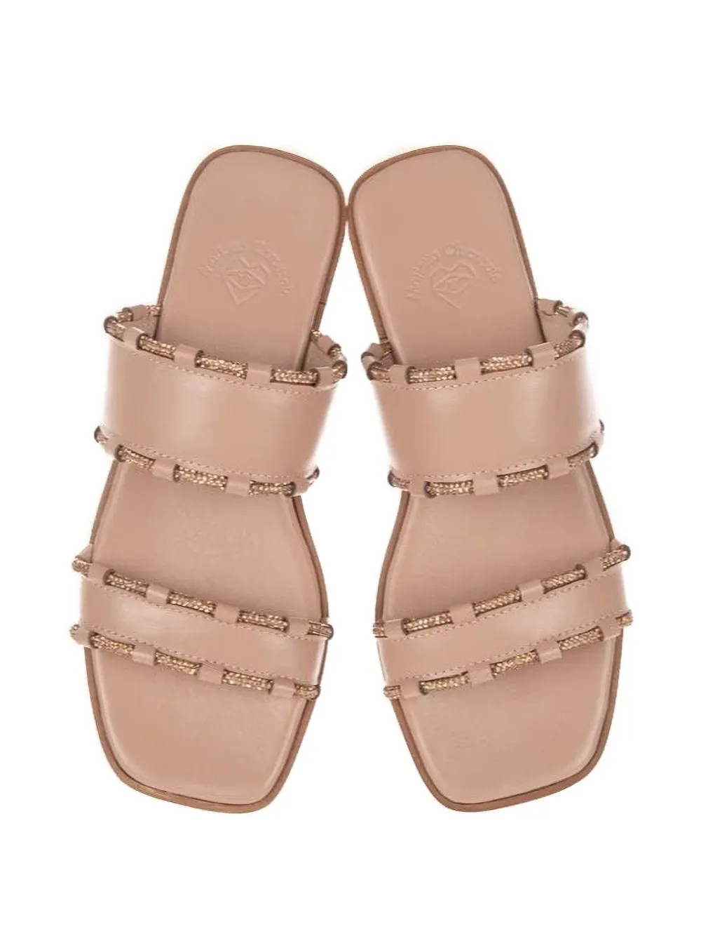 Marietta Chrousala Archontia sandalen met geweven afwerking Beige