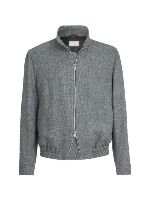 Brunello Cucinelli mélange-effect zip-up jacket