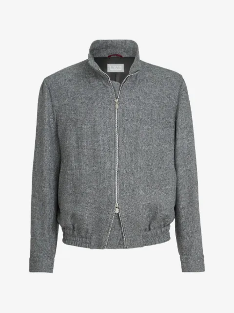 Brunello Cucinelli surchemise chinée à fermeture zippée