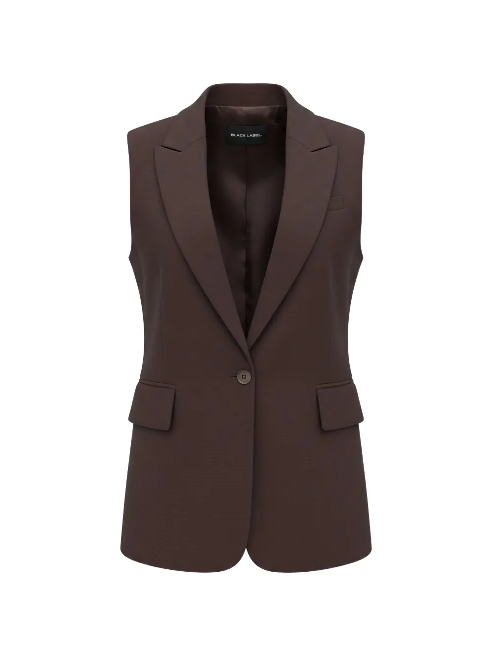 Black Label single-breasted waistcoat - Marrone