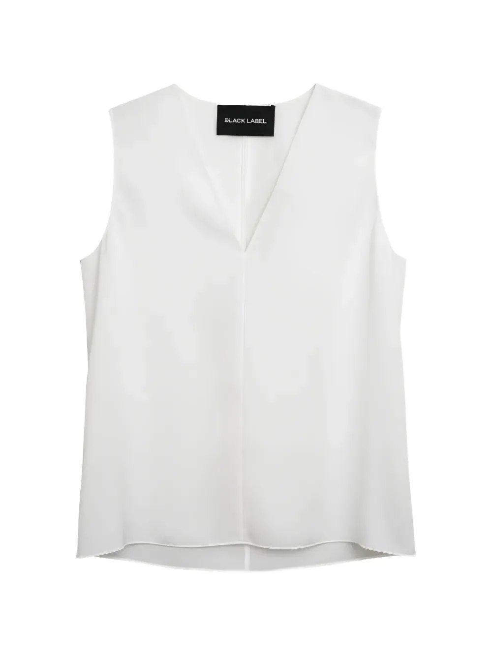 Black Label V-neck sleeveless top - Bianco
