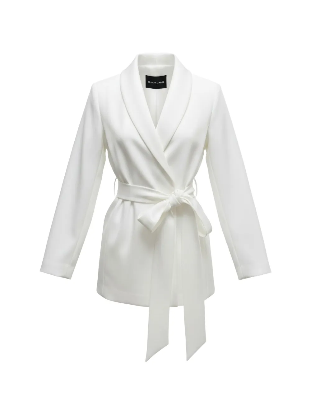Black Label belted wrap-around jacket