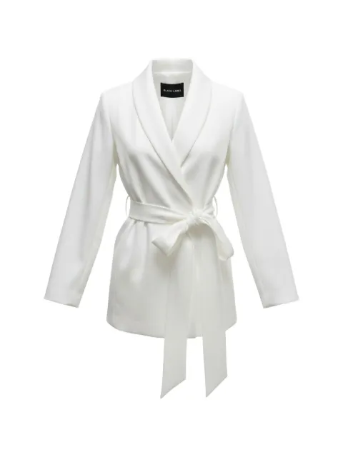 Black Label belted wrap-around jacket