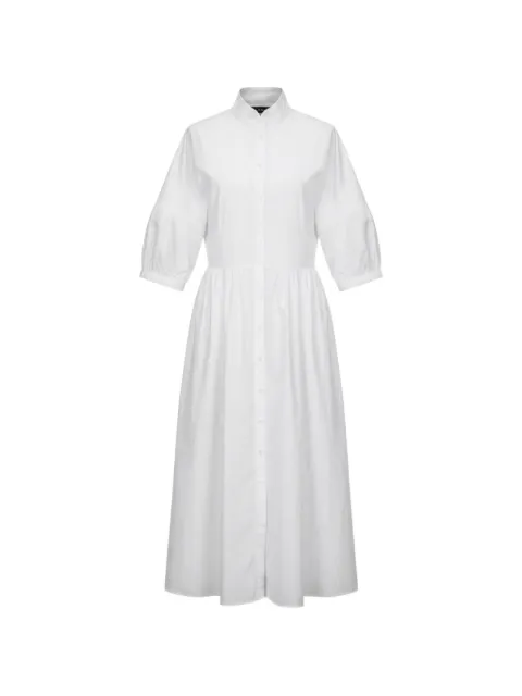 Black Label puff-sleeve button-down maxi dress