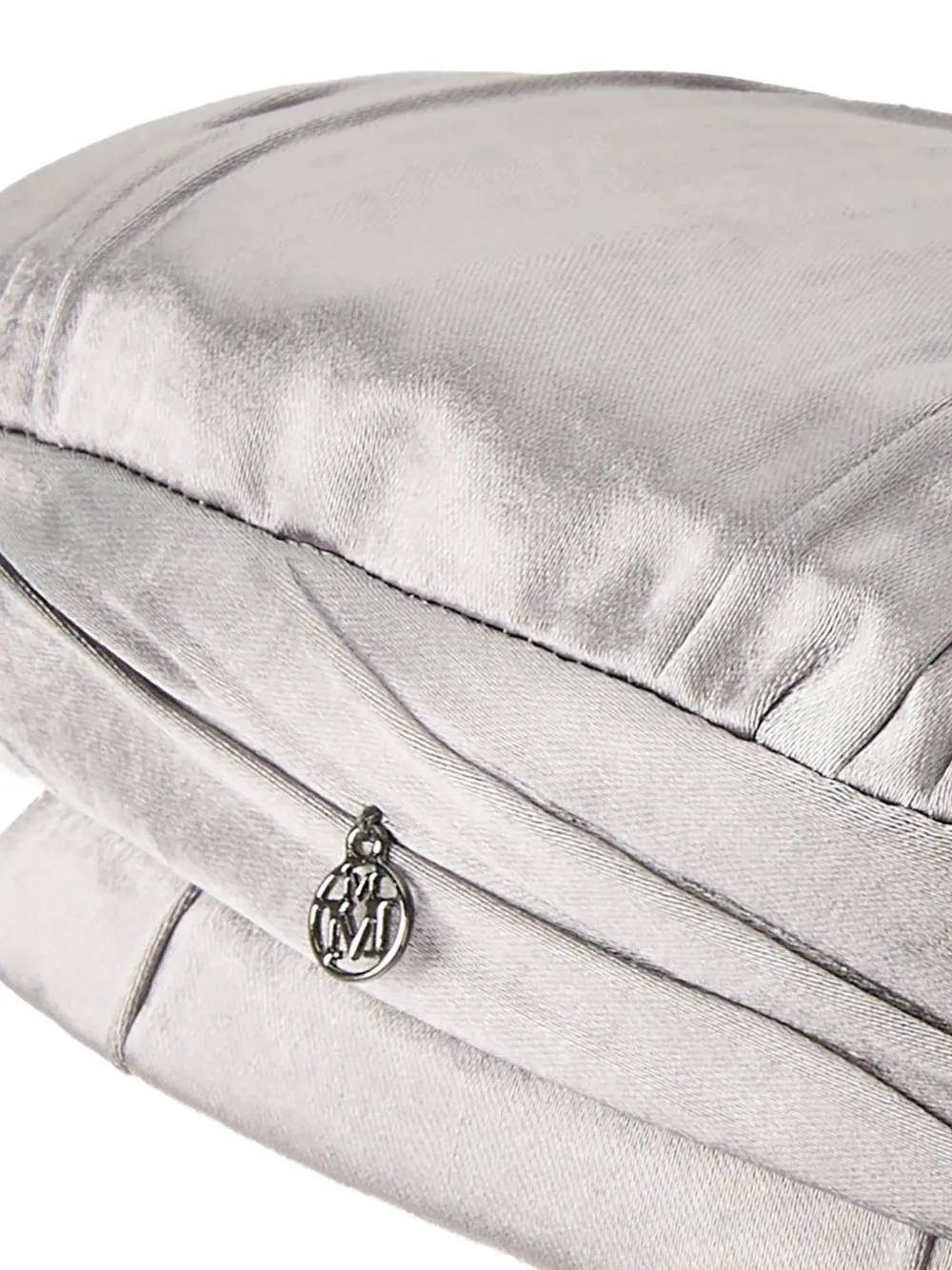 Maison Michel Irma baret verfraaid met logo Grijs