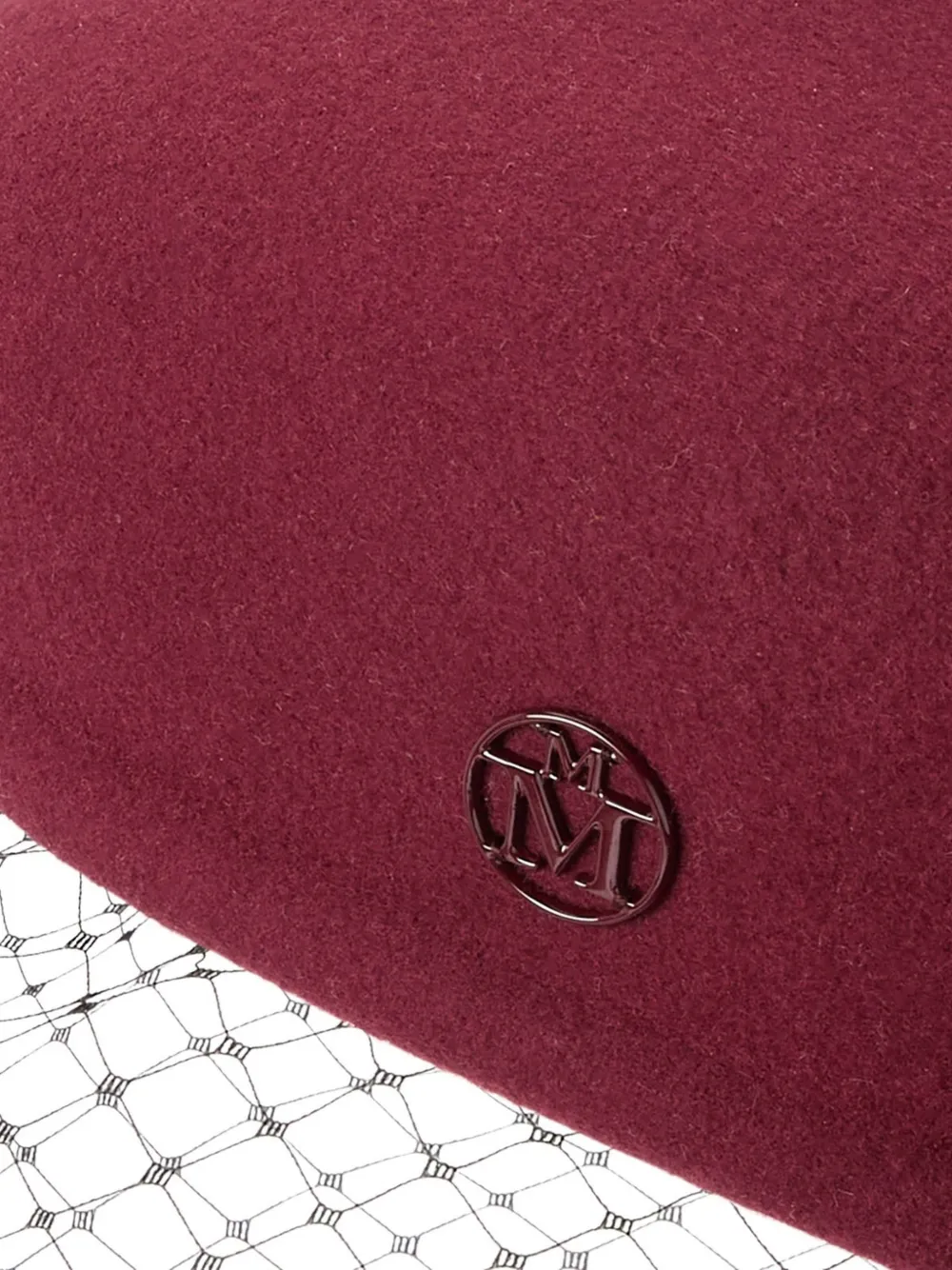 Maison Michel New Bonnie baret met sluier Rood