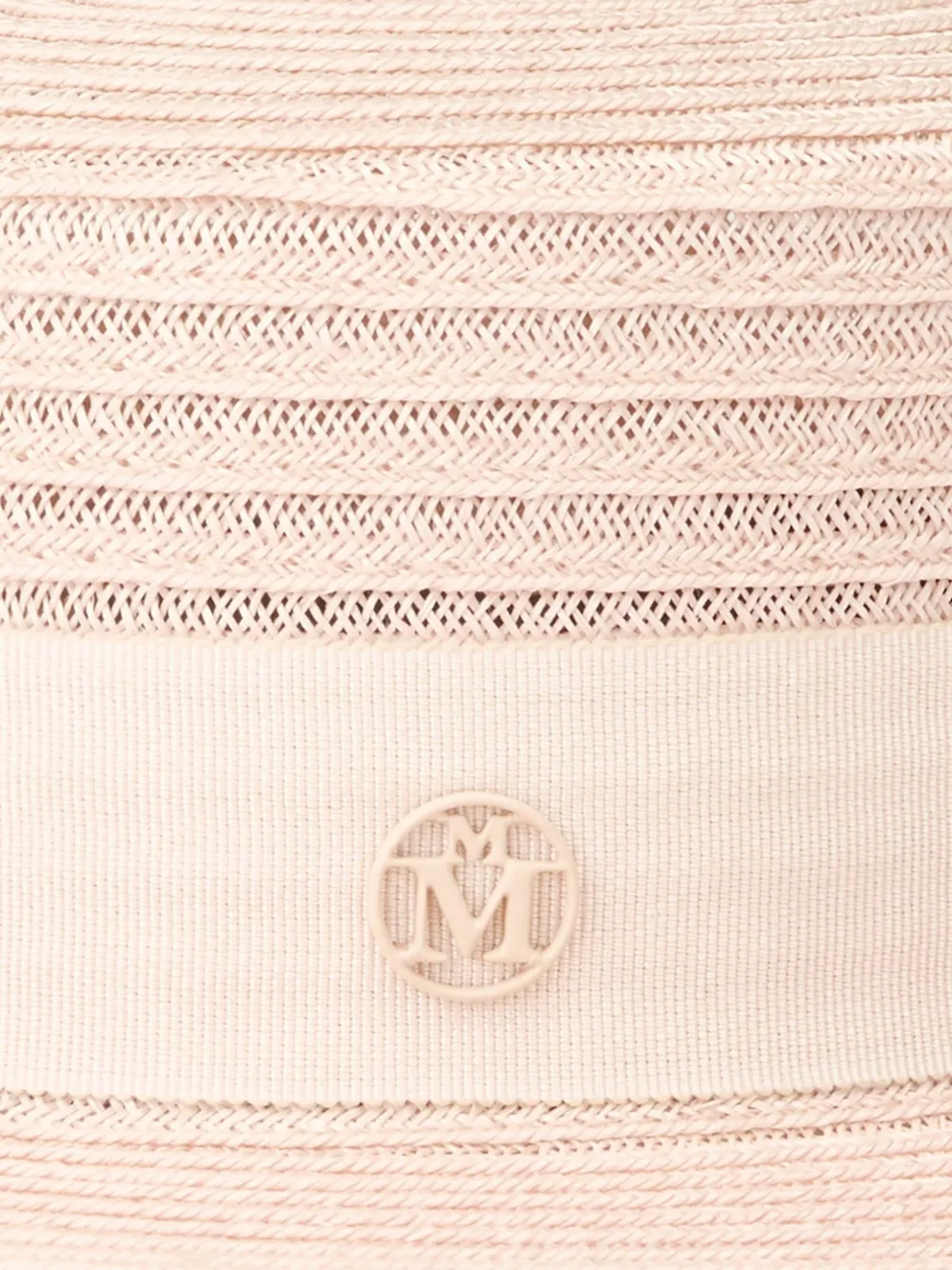 Maison Michel Kiki hoed verfraaid met lint Beige