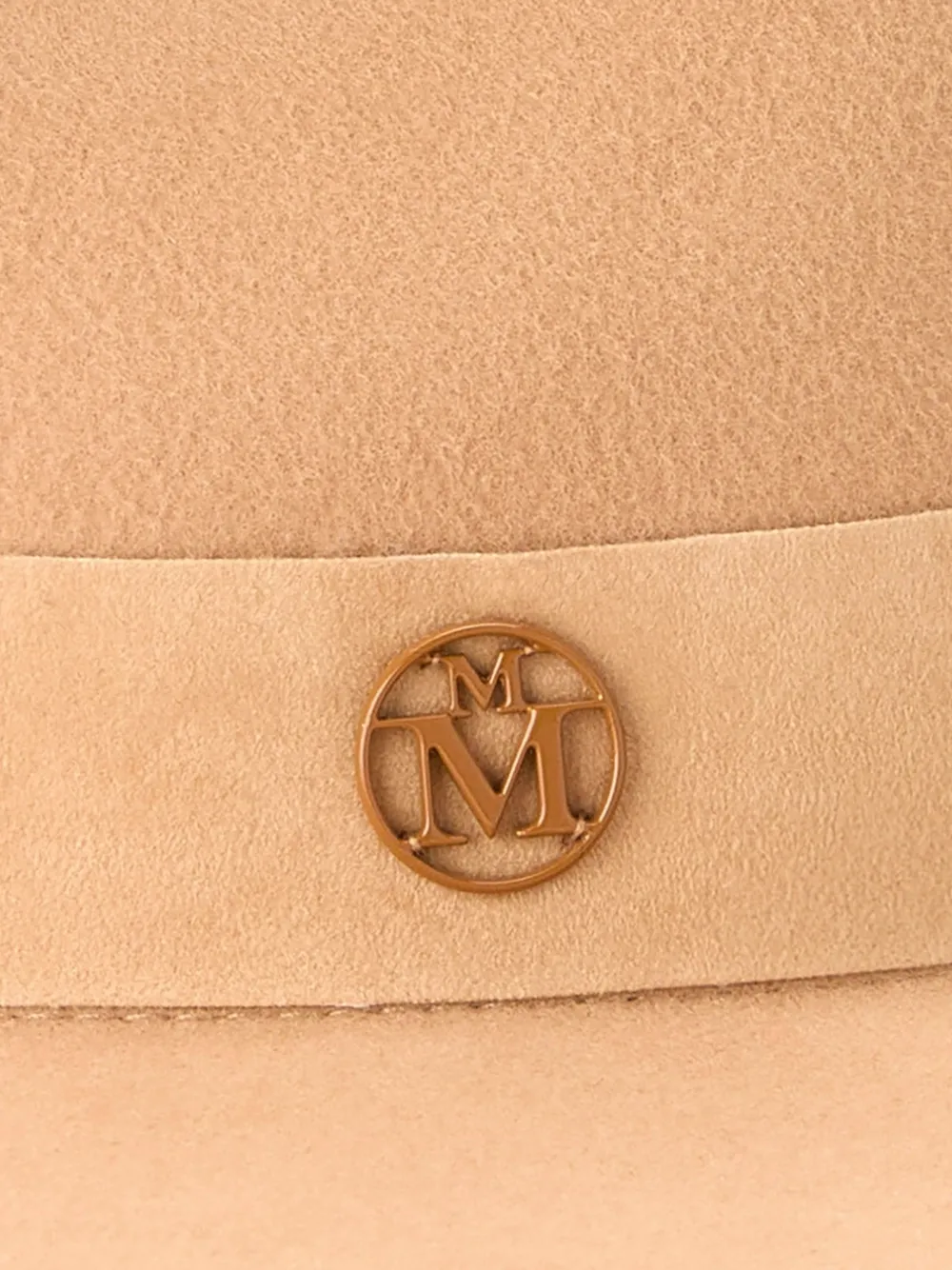 Maison Michel André fedora hoed met logodetail Beige