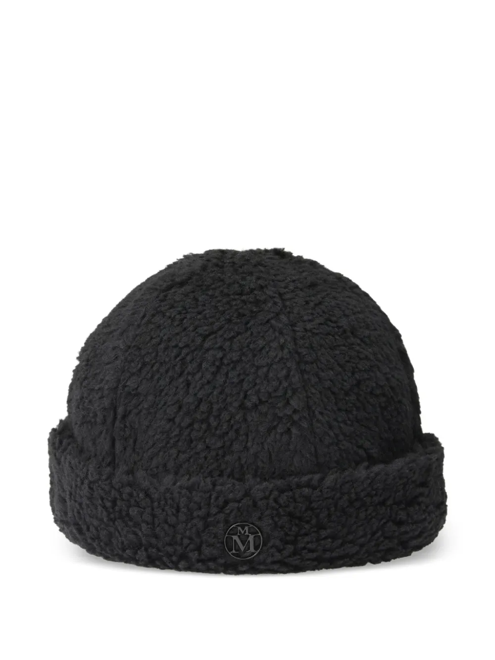 Maison Michel Cliff Beanie mit Logo-Schild - Schwarz