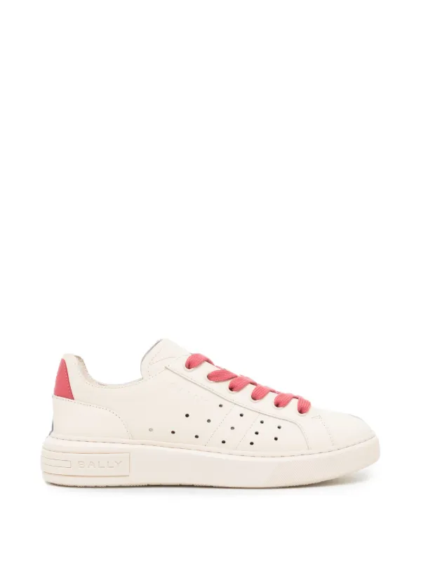 Bally Perforated-detail Logo-embossed Trainers in Neutrals