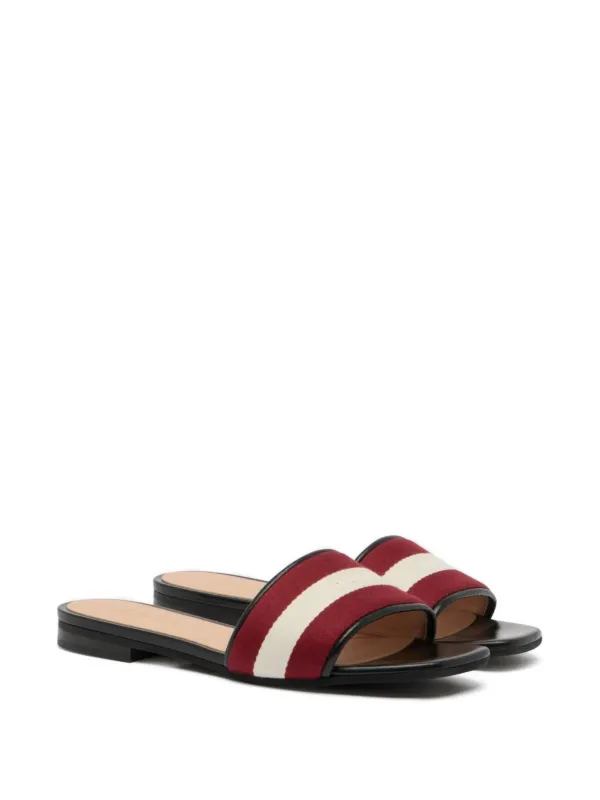 Bally Bally Ribbon Flat Sandals in Red