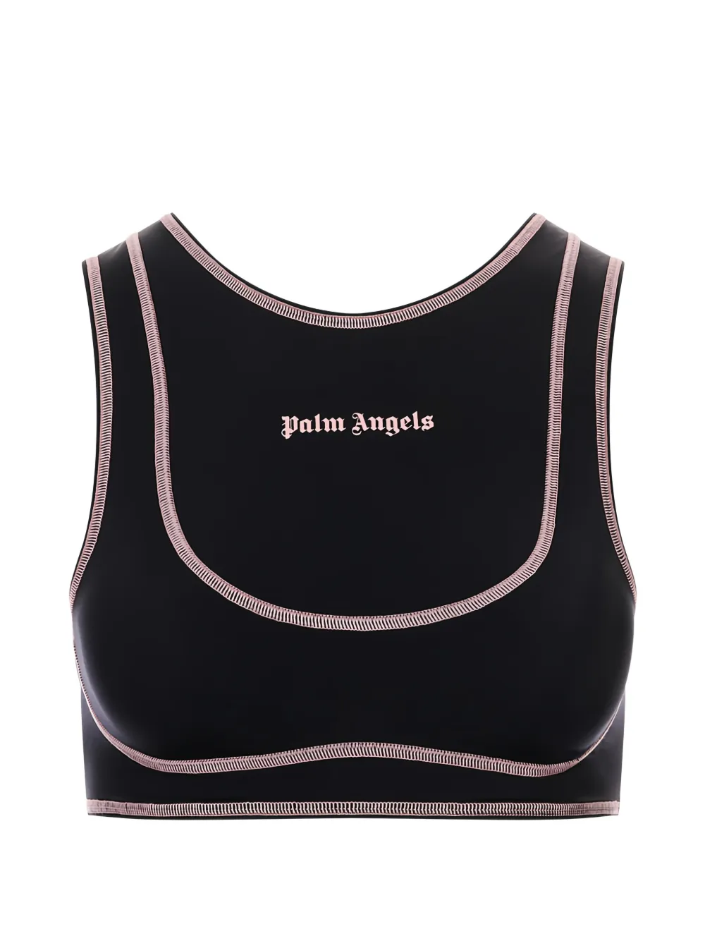 Palm Angels logo-print contrast-stitch tank top - Schwarz
