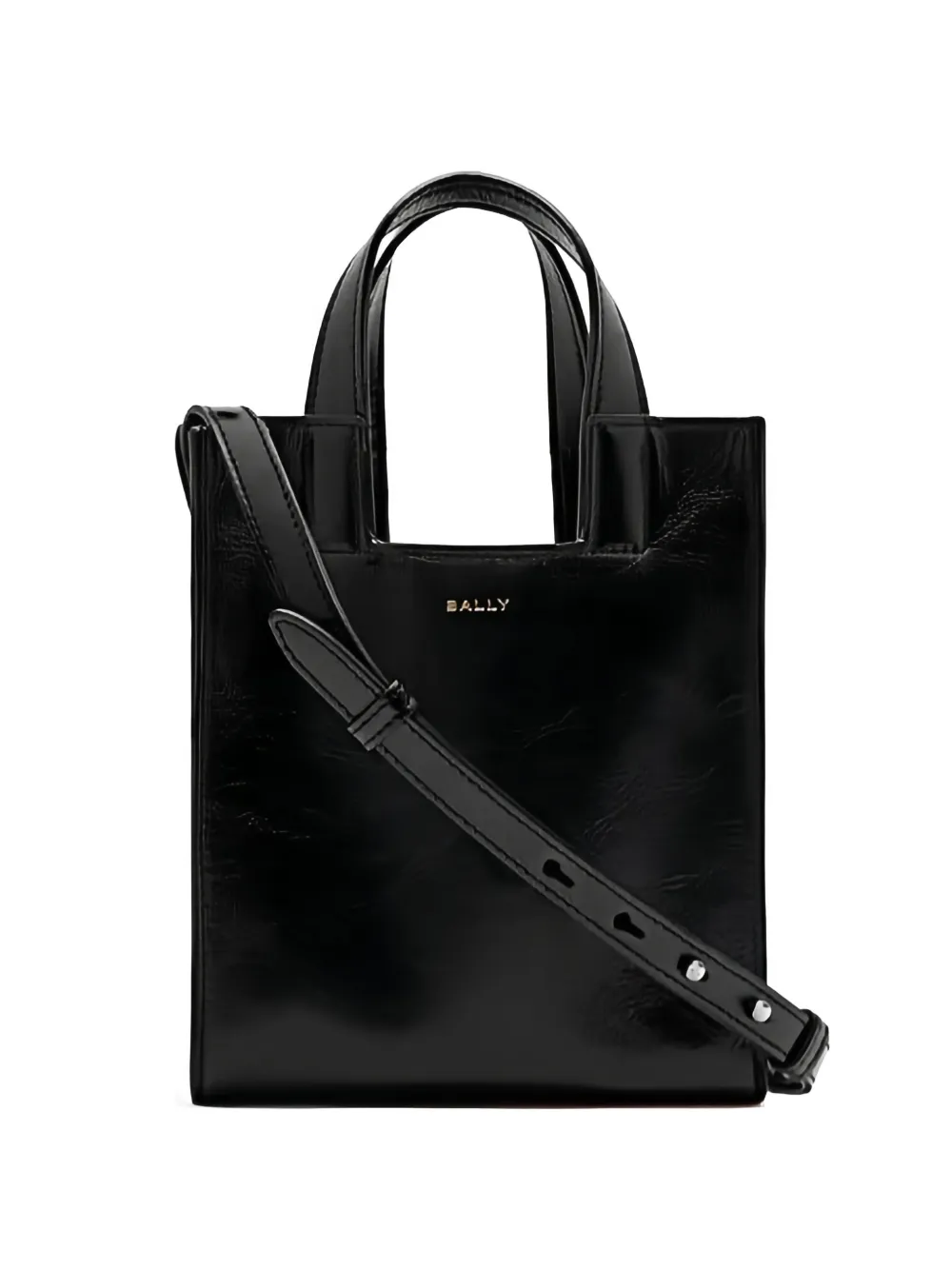 Bally small Easy Bally logo-print leather tote bag - Nero