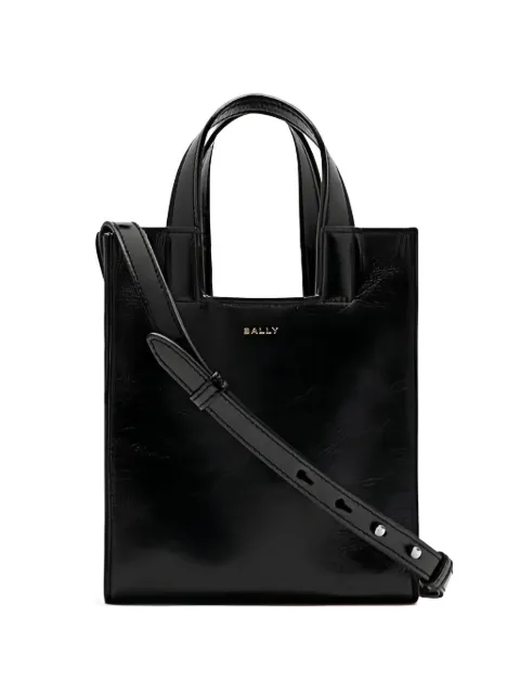 Bally 이지 발리 로고 프린트 레더 스몰 토트 백