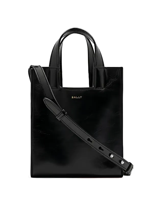 Bally Small Easy Bally Logo-print Leather Tote Bag in Black