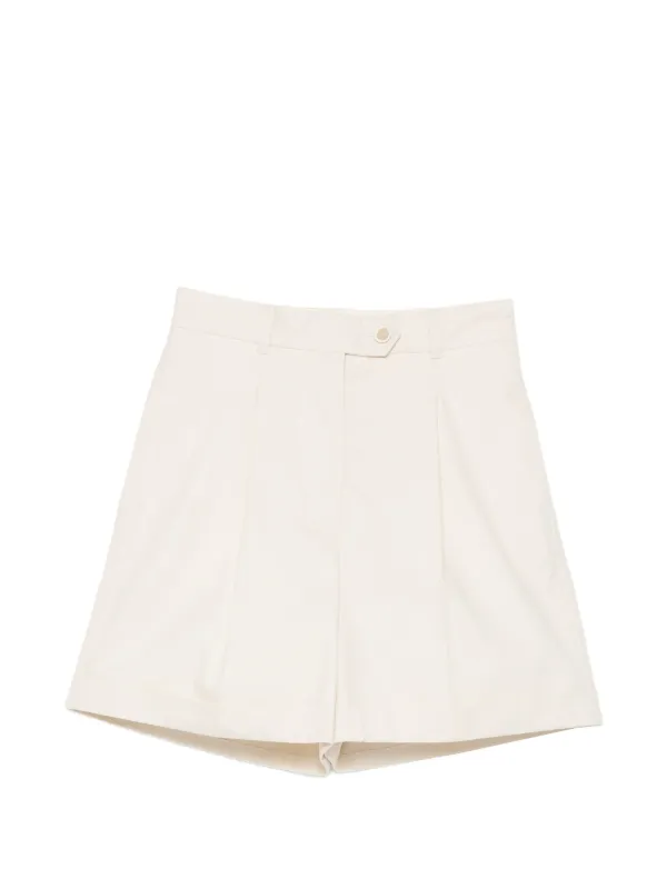 Bally Pleated Turn-up Shorts in Neutrals