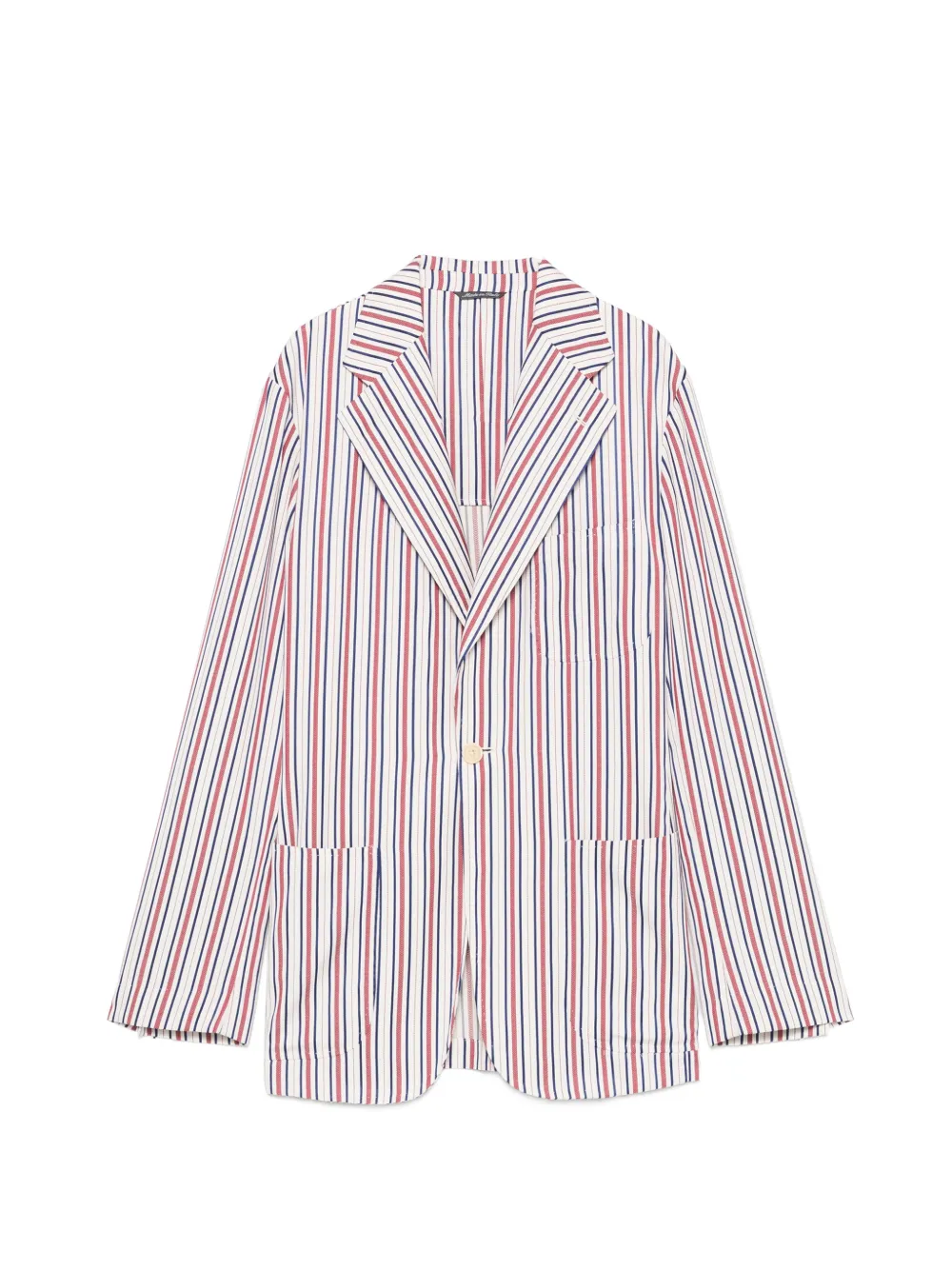 Romeo Gigli Pre-Owned 1990s striped single-breasted jacket - Bianco