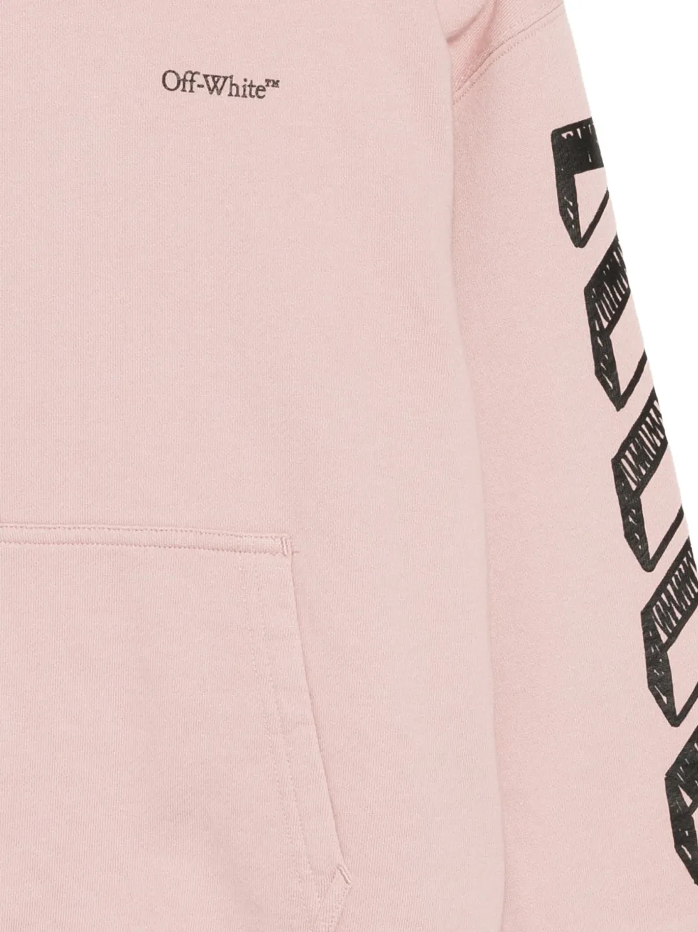 Off-White Kids Diagonals logoprinten hoodie Roze