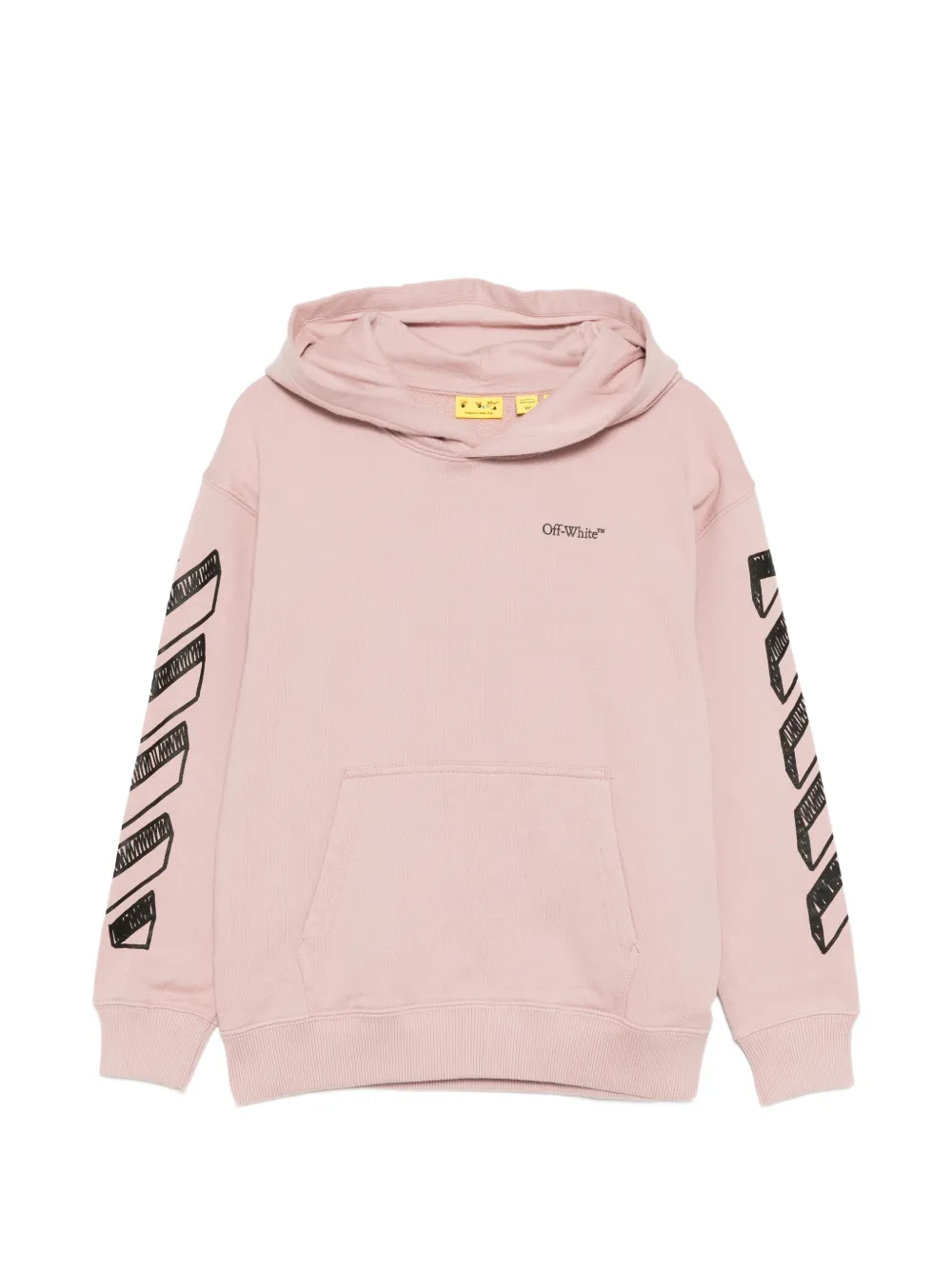 Off-White Kids Diagonals logo-print hoodie - Rosa