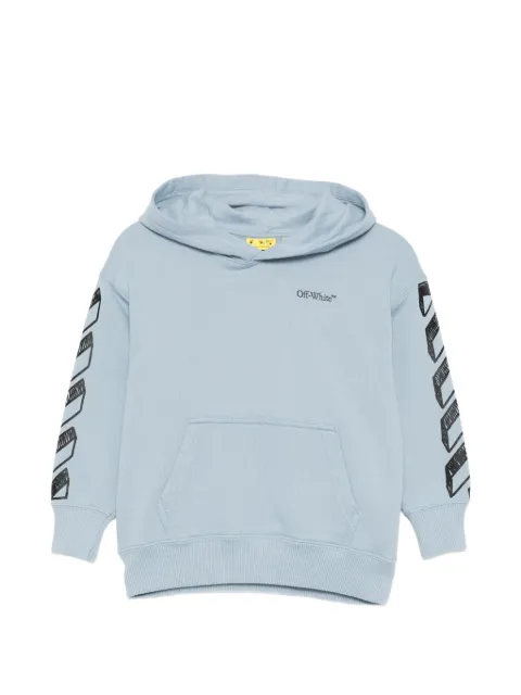 Off-White Kids Diagonals-print logo-print hoodie