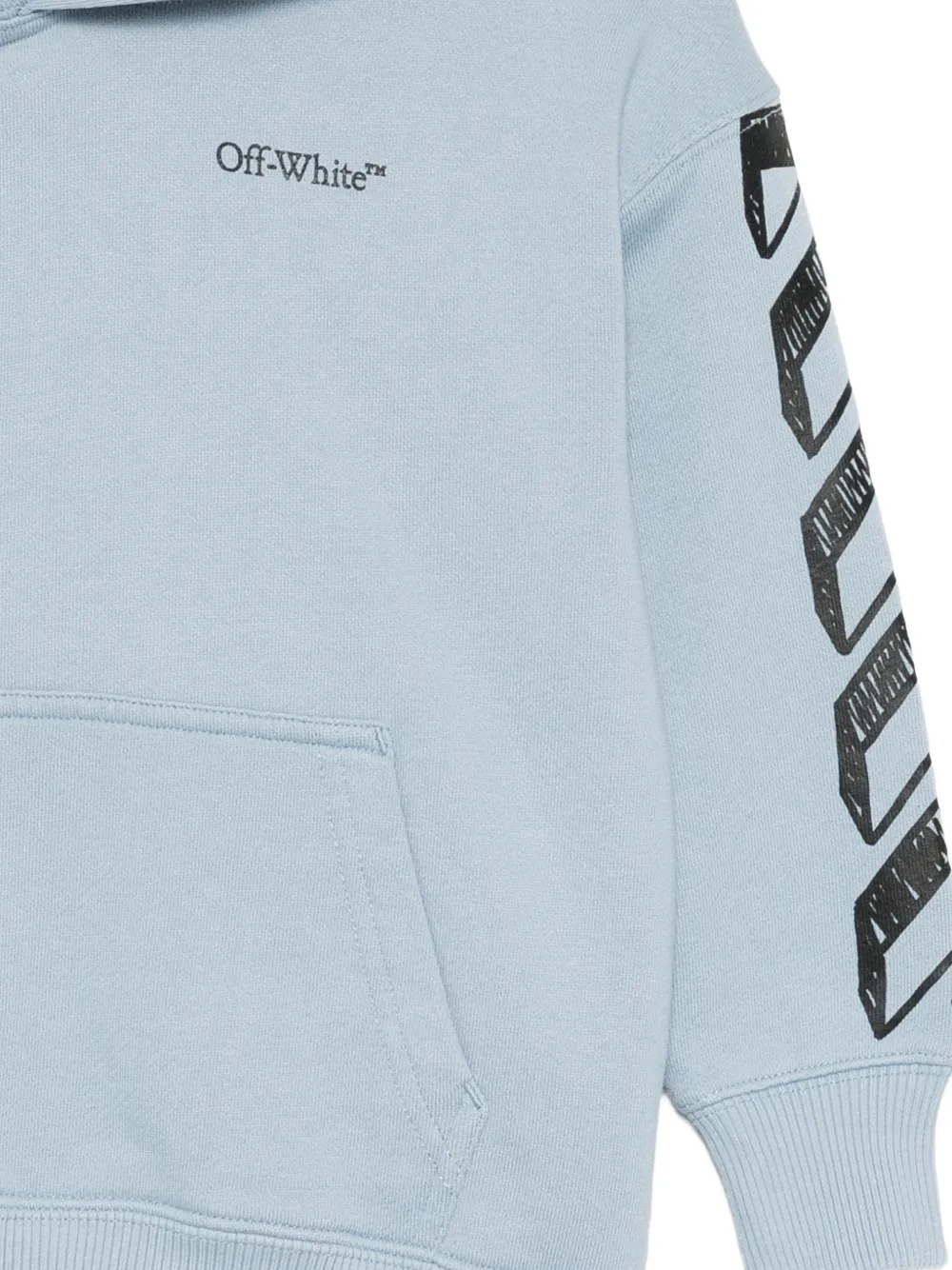Off-White Kids Logoprinten hoodie met Diagonals-print Blauw