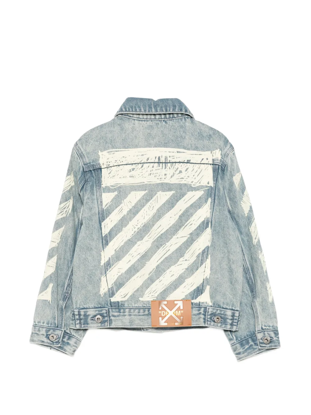 Off-White Kids Spijkerjack met diagonale print Blauw