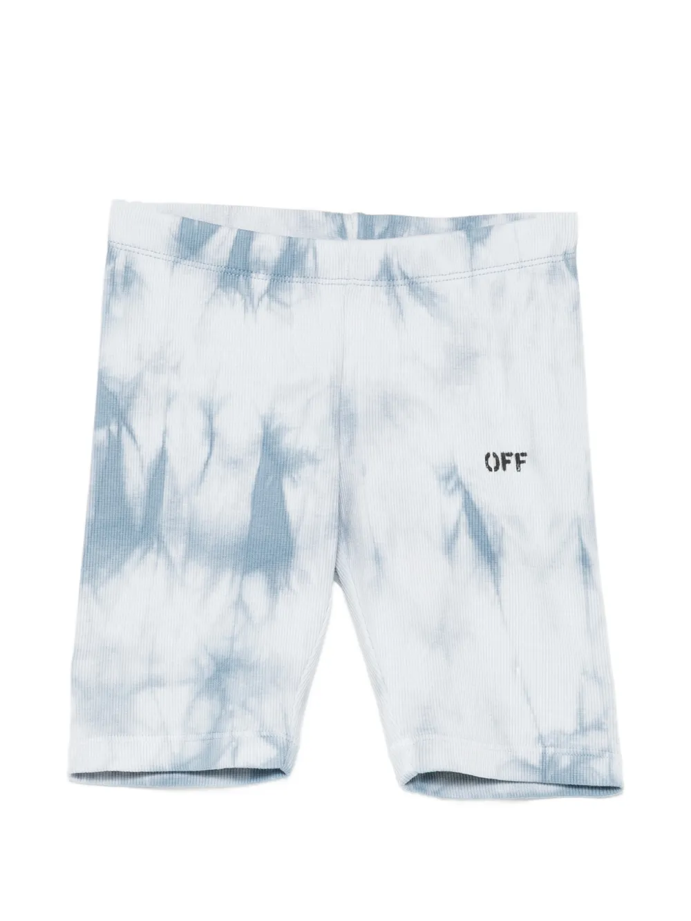 Off-White Kids tie-dye ribbed shorts - Blu