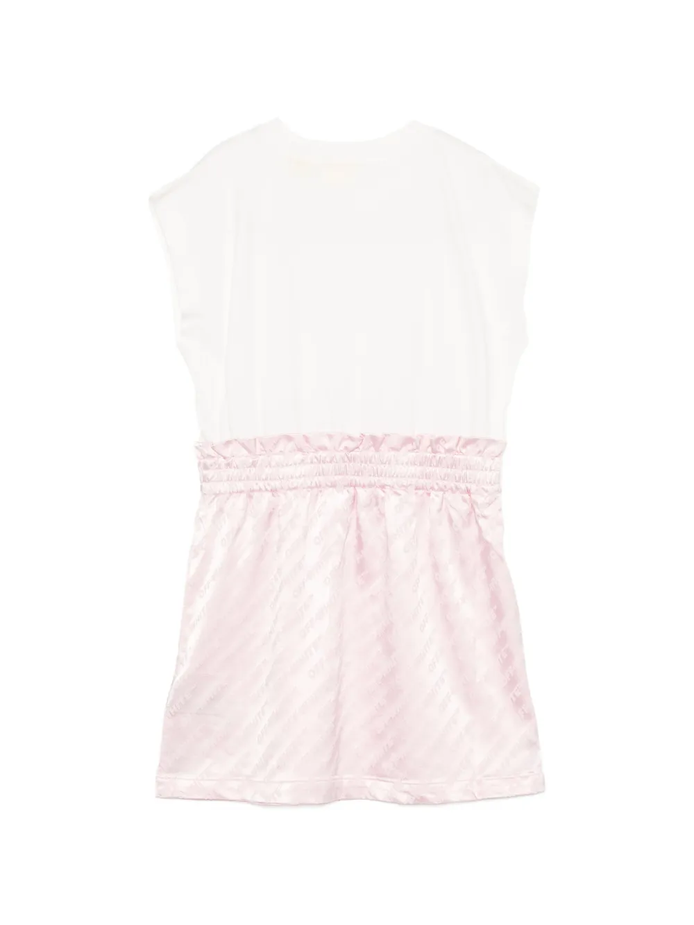 Off-White Kids Jurk met logoprint en ruches Wit