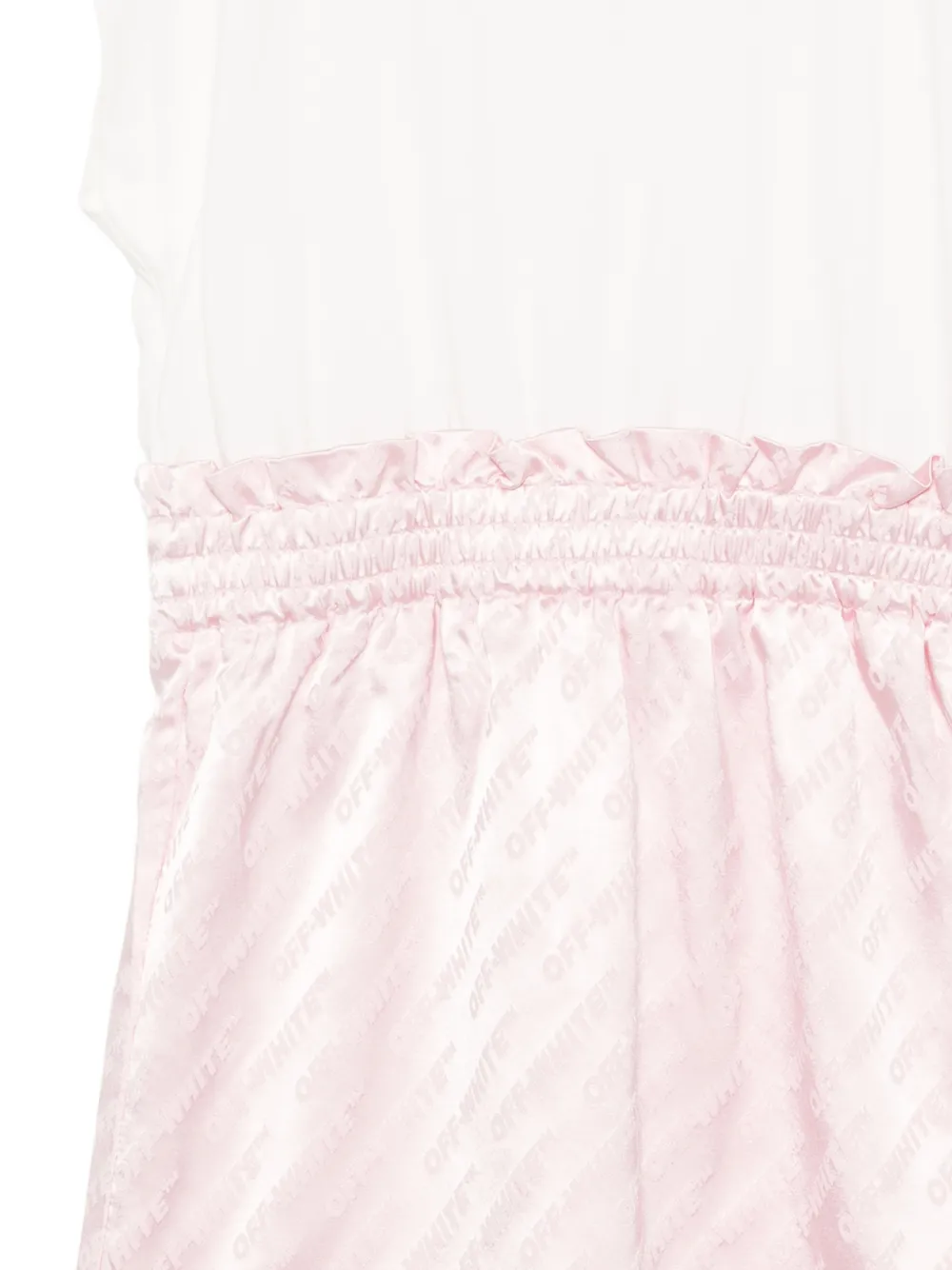 Off-White Kids Jurk met logoprint en ruches Wit