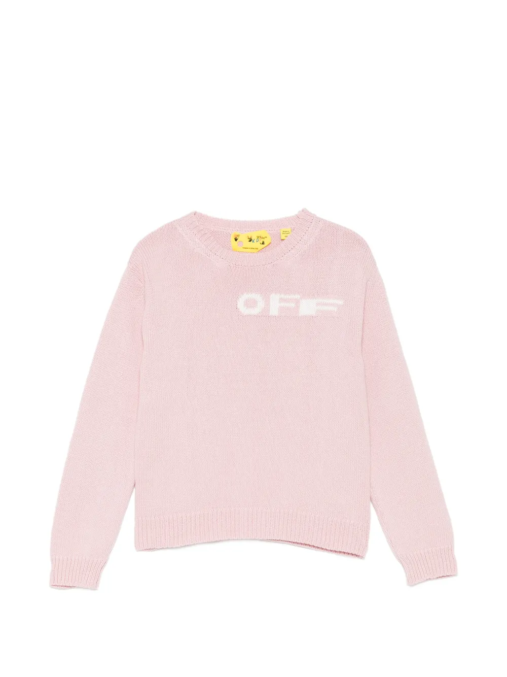 Off-White Kids logo-intarsia sweater - Rosa