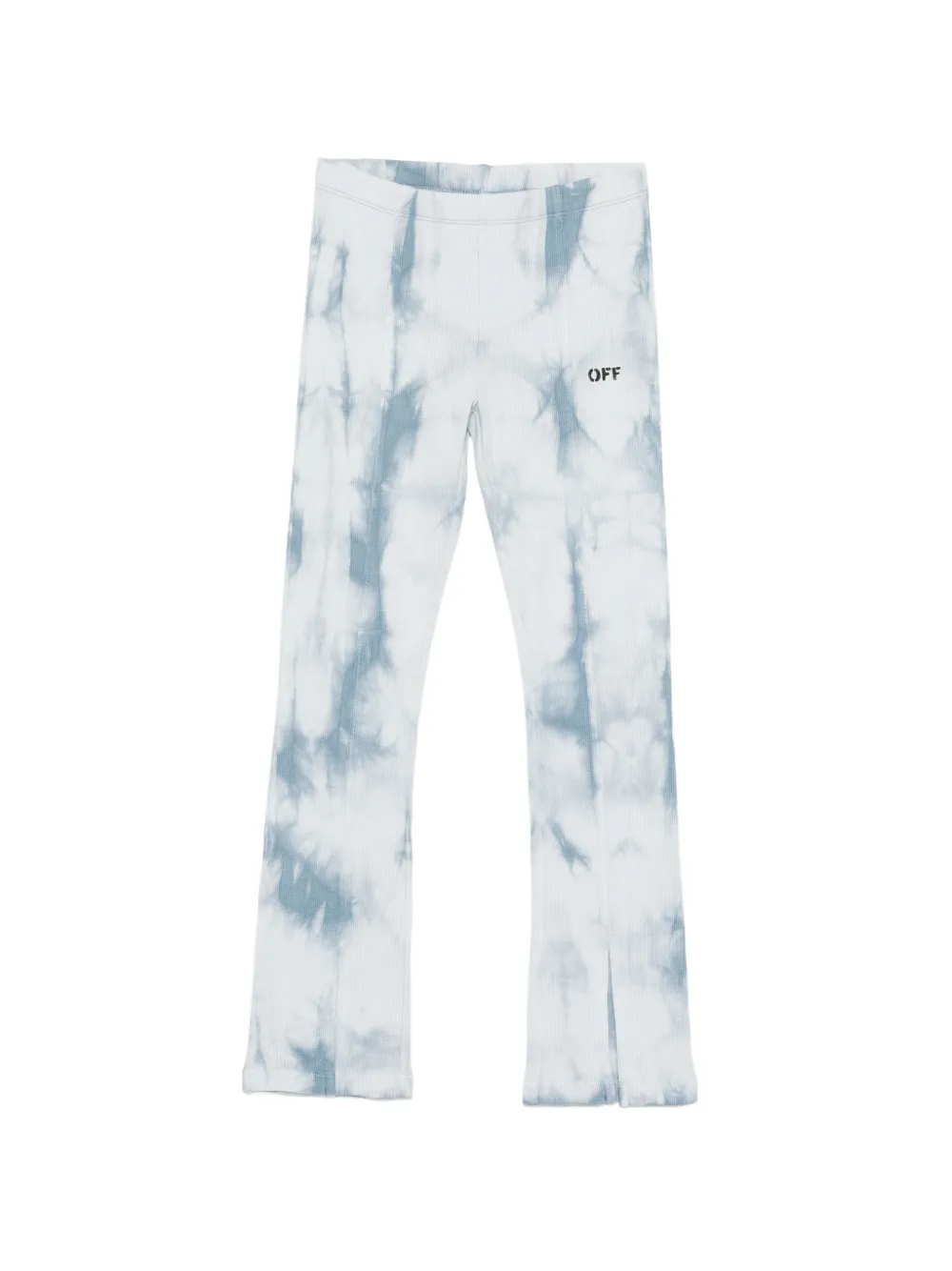 Off-White Kids tie-dye ribbed trousers - Blu
