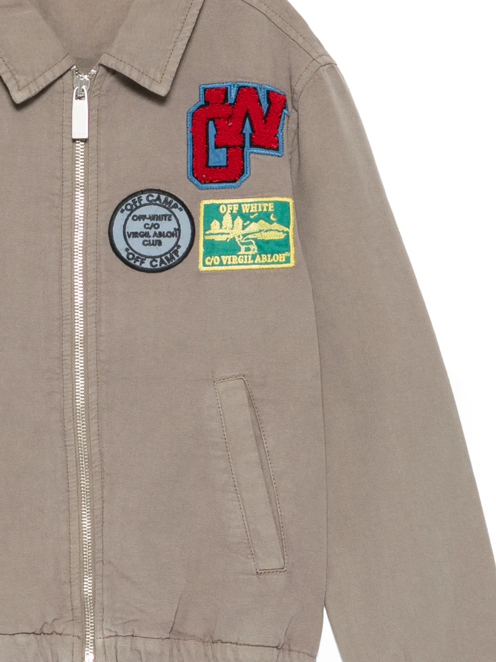 Off-White Kids Jack met rits Beige