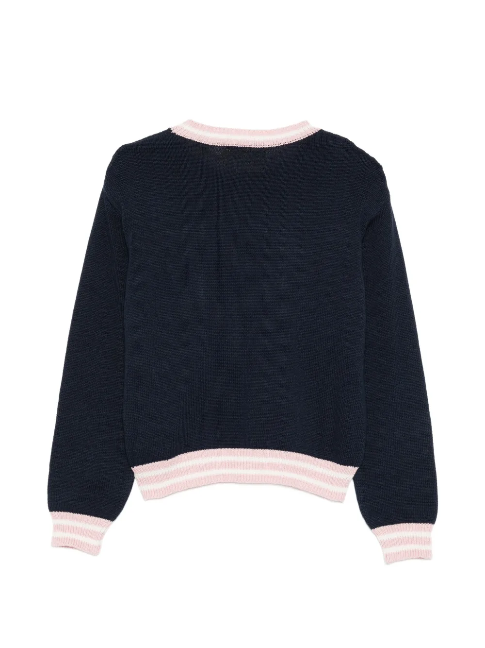 Off-White Kids Sweater met geborduurd logo en gestreepte afwerking Blauw