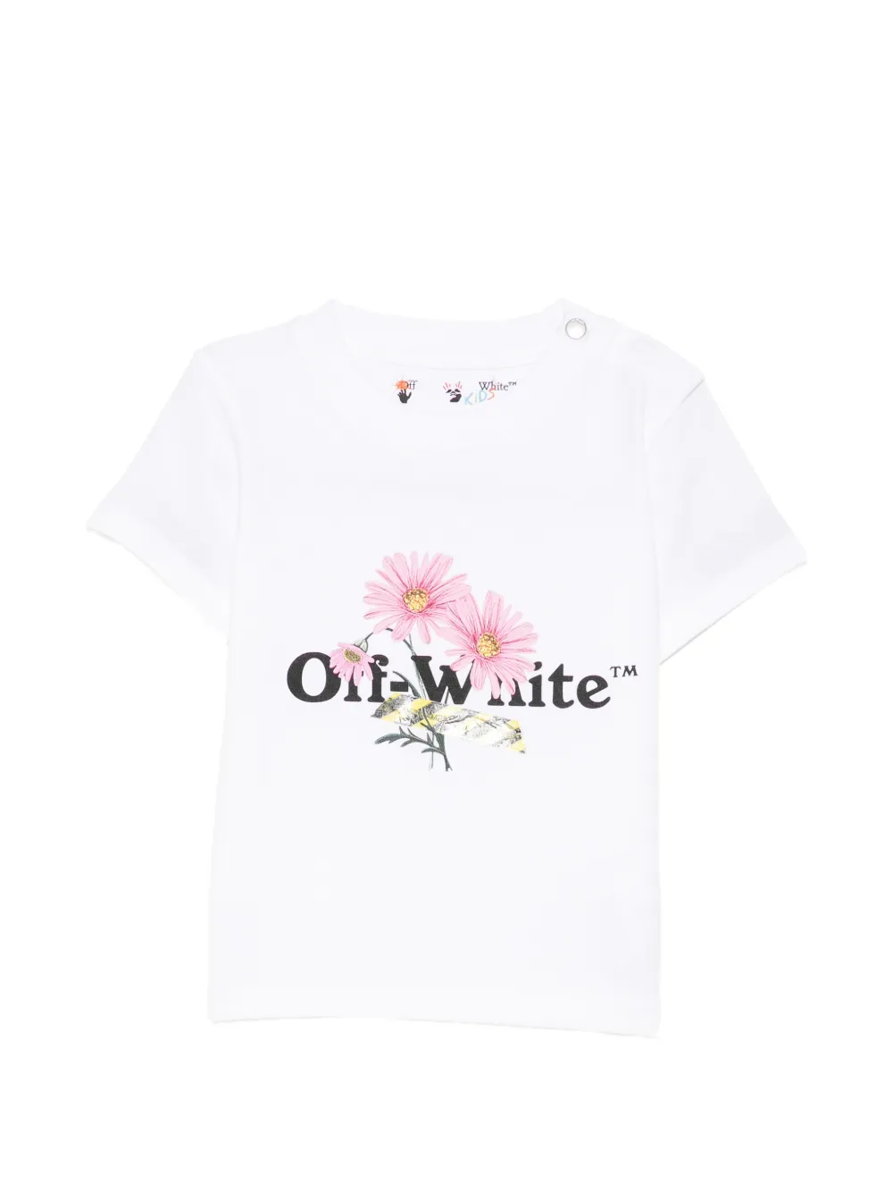 Off-White Kids T-shirt con logo a fiori - Bianco