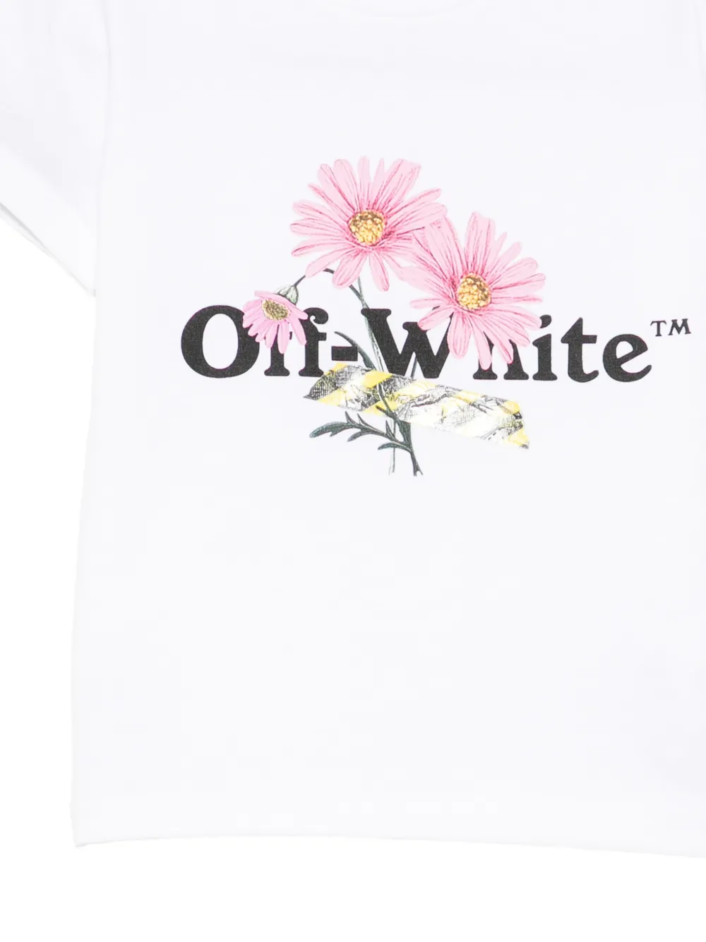 Off-White Kids T-shirt met bloemenprint Wit