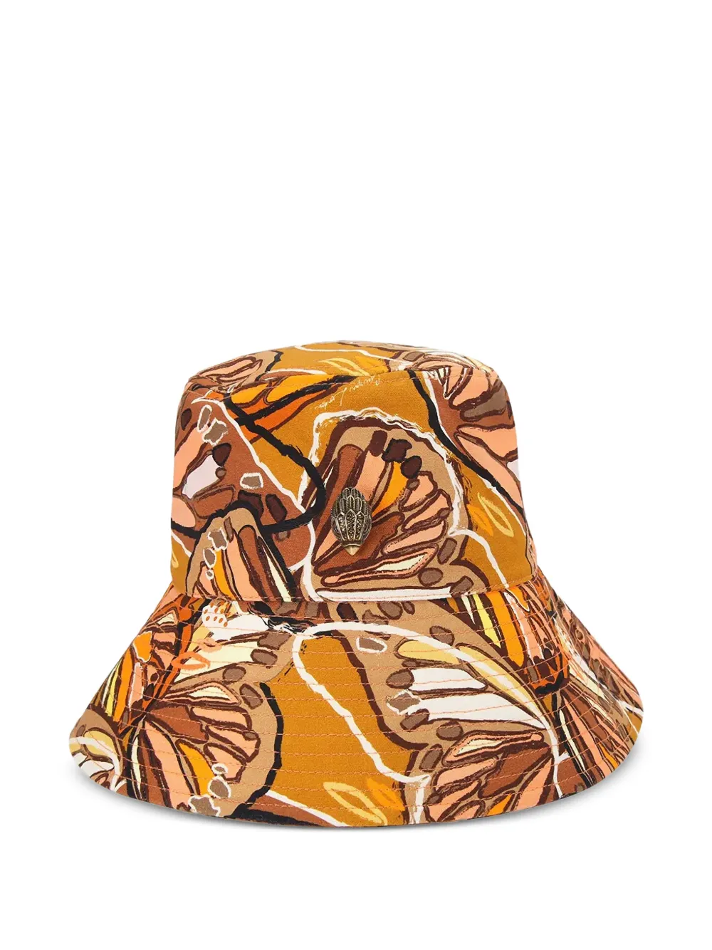 Kurt Geiger London Eagle-plaque butterfly-print bucket hat - Arancione
