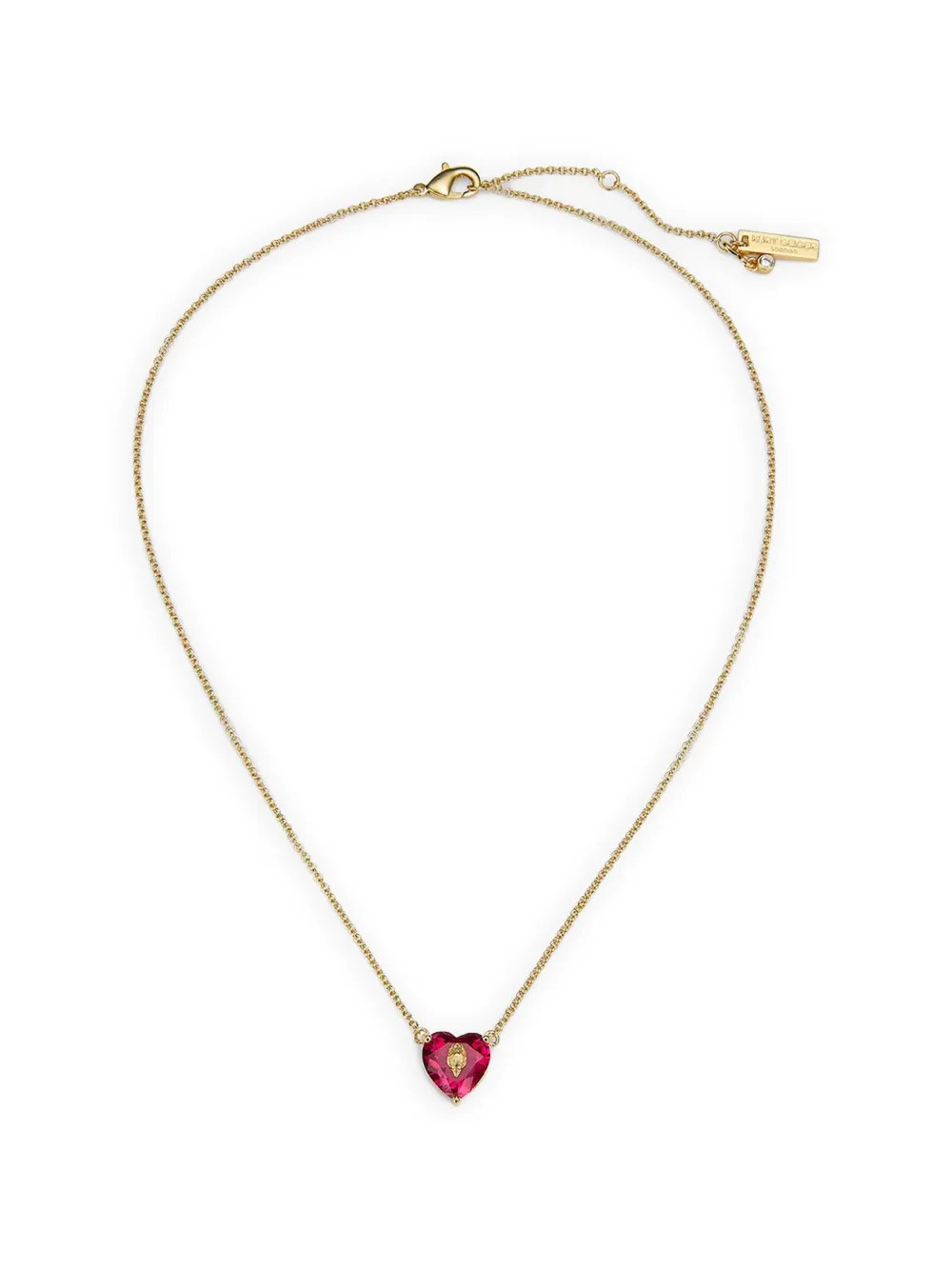 Kurt Geiger London eagle-head crystal heart-pendant necklace - Oro