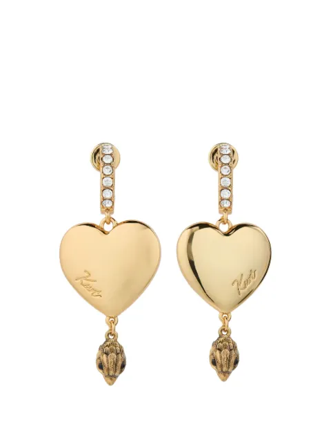 Kurt Geiger London large heart crystal-embellished earrings