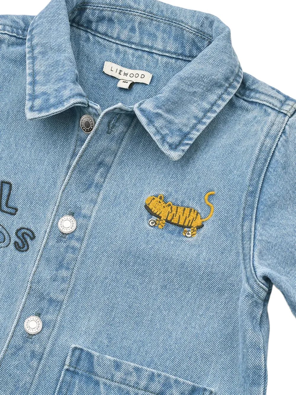 Liewood Kinsley spijkershirt met geborduurde tijger Blauw