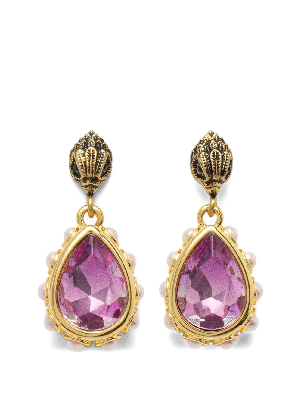 Kurt Geiger London eagle-head crystal-embellished earrings - Oro